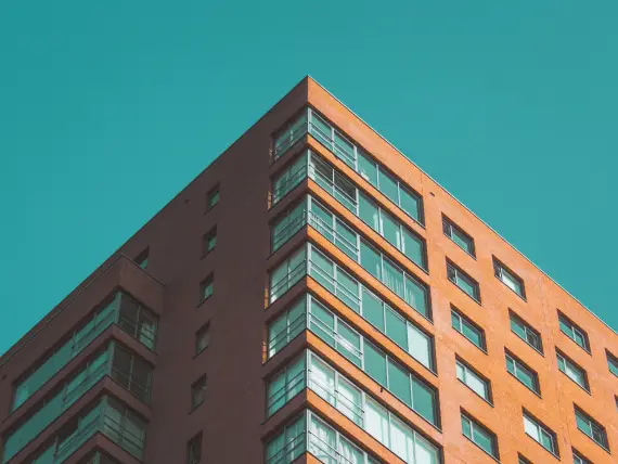 corner of a red brick building