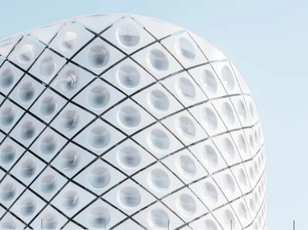 futuristic white building